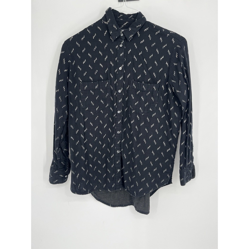 Madewell‎ Womens Oversized Button Front Blouse Size XS Black